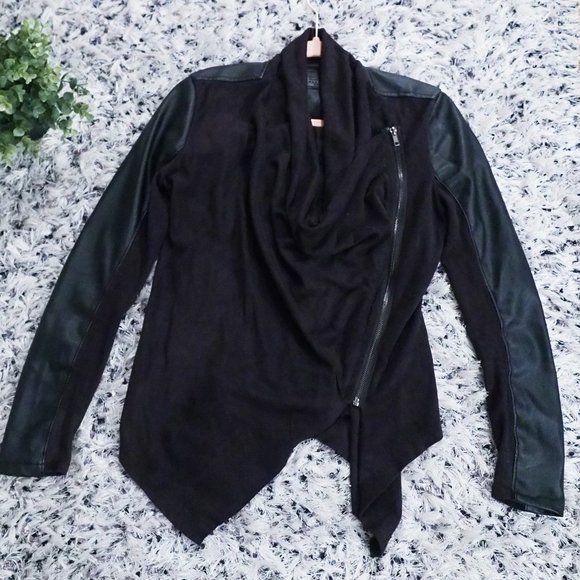 Vegan Leather Blank NYC DRAPED LEATHER JACKET - Picture 2 of 10